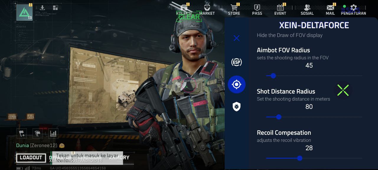 [<b>ANDROID NO ROOT</b>] BẢN VIP- Xein Delta Force - AIMBOT CHO ADR