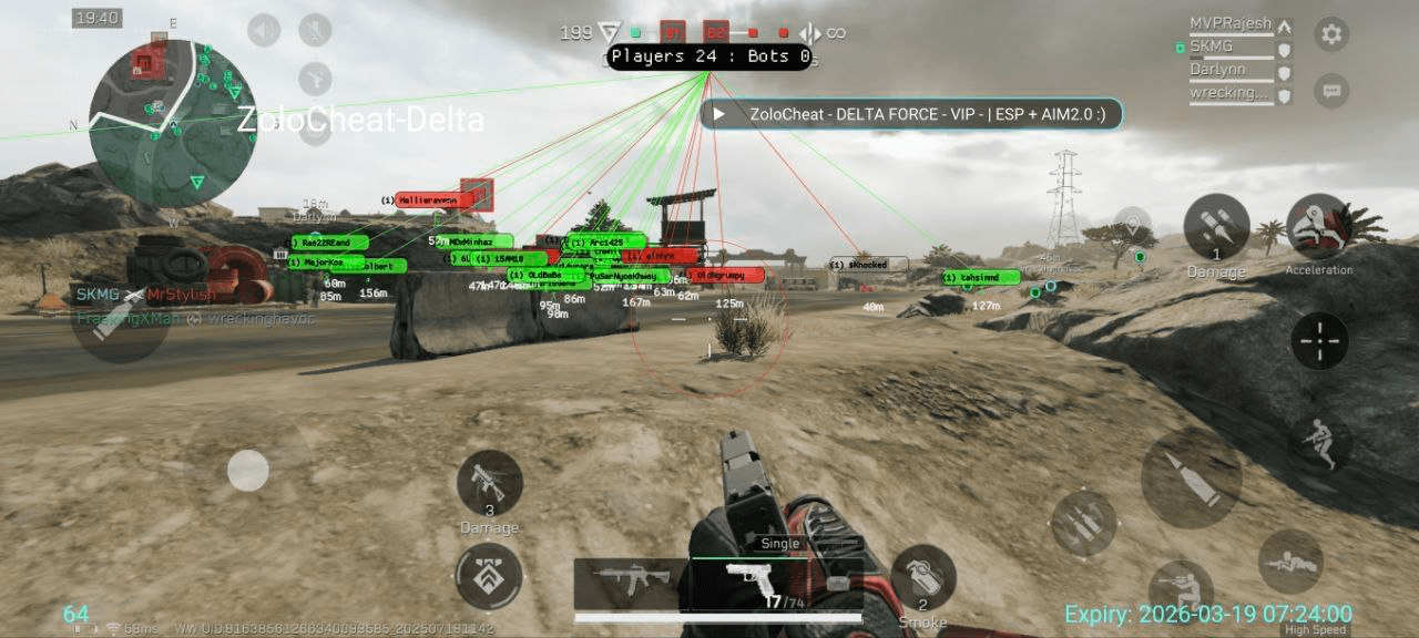 [<b>ANDROID NO ROOT</b>] BẢN VIP- ZOLO Delta Force - AIMBOT CHO ADR