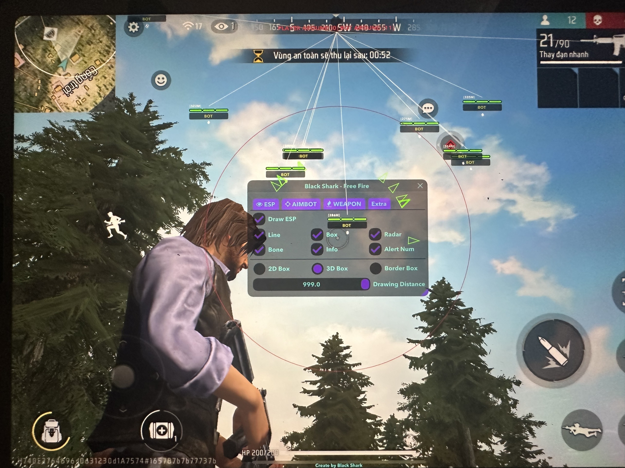 [<b>IOS NONJB</b>] BẢN BLACK SHARK- HACK FREEFIRE ESP - AIMBOT CỰC XỊN ( GIÁ RẺ - XỊN VL, NÊN DÙNG )